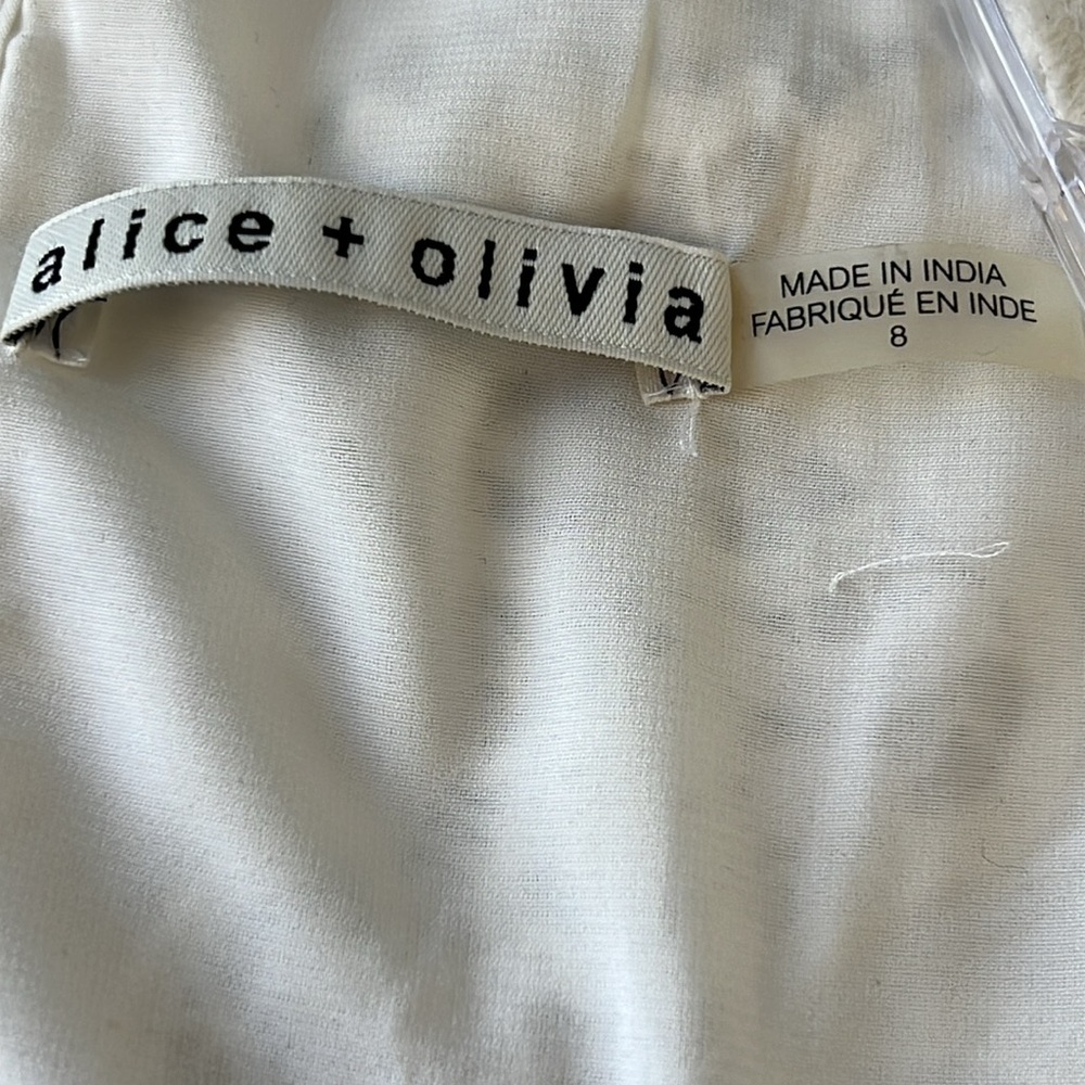 Alice + Olivia White Dezi Guipure Lace Crocheted Cotton Top - Picture 7 of 9